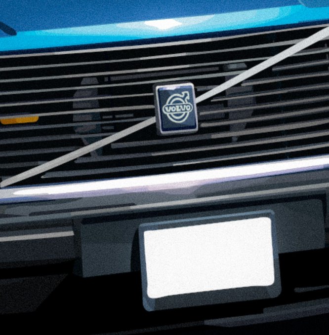 The image shows the front grille of a Volvo vehicle, prominently displaying the iconic Volvo logo with its distinctive diagonal slash, while the accompanying post hints at a "Mint and listing tomorrow" teaser referencing the car brand.

Note: The post mentions "GM" (likely a ticker or acronym) but the image actually depicts a Volvo, not a GM vehicle, so there's a disconnect between the text and visual content.