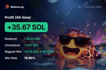 The image shows a post on social media with a cartoon character, likely a sun or a lava monster, sitting in water surrounded by floating coins. The post appears to be about a gambling game, as indicated by the text "profit (All-time) +35.67 sol". The post also includes a link to a website for more information about the game and its rules.