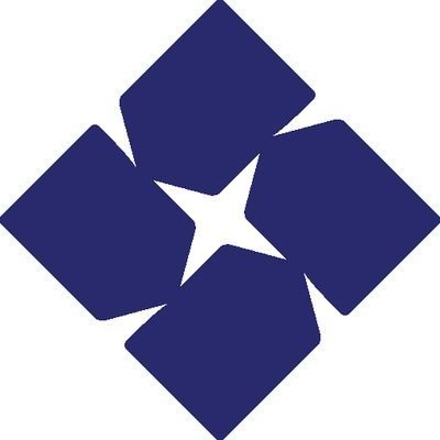 The image displays the StarkWare logo, featuring a white star centered within a navy blue geometric arrangement of four rotated squares. This visual identity corresponds to the announcement that StarkWare has deployed Starknet v0.14.4 on Mainnet, supporting single proven transactions of up to 1.1 billion L2 gas.