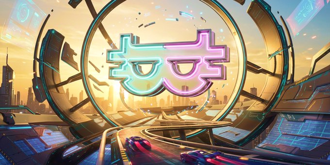 A stylized pair of neon-rimmed glasses and a futuristic helmet float above a futuristic cityscape, with a sleek race car speeding along a glowing track below. The vibrant cyberpunk imagery visually channels the "GM Titans" greeting, symbolizing a bold, tech-forward energy to power through any challenge.