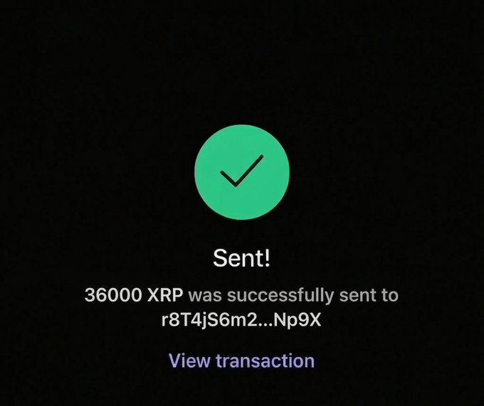 The image shows a screen with an email message that reads "Sent! $36,000 XP was successfully sent to r/r/t/u/s/t/p/x/m/2. r/r/t/u/s/t/p/x/m/9". The post is about sending money to a person who has never won anything in the past. The message also includes an attached image of a green checkmark, which indicates that the transaction was successful and sent successfully.
