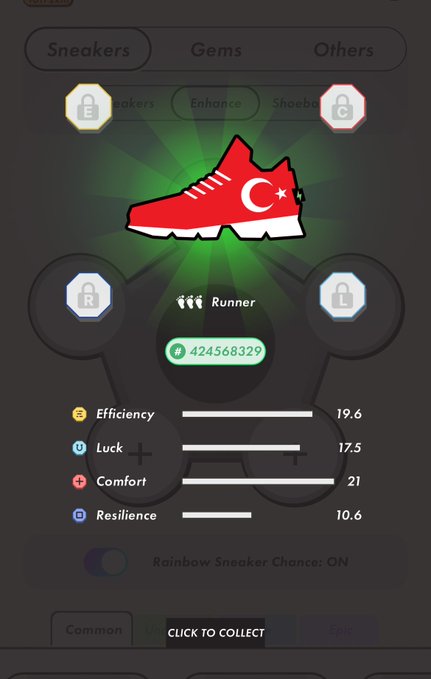 トルコ頑張れ #STEPN stands for "Step N", which indicates that there are steps or instructions provided by the creator of this content, likely a game or an app. The image shows a red shoe with a Turkish flag on top and a green background. It is accompanied by text in the bottom right corner that reads: "トルコ頑張れ #STEPN".