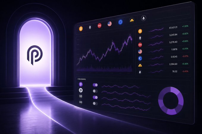 The image displays a monitor with market data against a purple background at the bottom center of the screen. The text "For years, market data has felt like a private club. You book a demo. You talk to sales. You negotiate pricing. Then maybe you get to see the product." is visible on this display, indicating the user's journey through various features and functions of the market information system. At the top left corner of the image, there is an archway that has a logo in the center - "Pyth". Below it, at the bottom right side of the screen, is another logo for "THE PRENTICE network", emphasizing the platform's association with the cryptocurrency and financial markets.