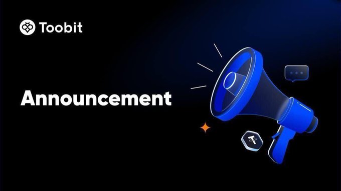 A dark announcement banner from Toobit featuring a blue megaphone graphic alongside the text "Toobit Announcement," visually reinforcing the platform's official notice regarding the delisting and suspension of ZKWASM token services from Spot trading.