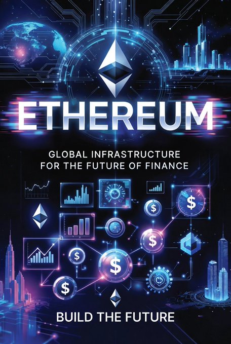 The image features a poster with a futuristic cityscape, including buildings and other elements that represent the world of cryptocurrency. The title "Ethereum" is prominently displayed at the top of the poster, along with the phrase "Build the Future". This suggests that the poster is promoting the concept of Ethereum as a means to build a better future in terms of financial infrastructure.

The cityscape on the poster serves as an illustration of how Ethereum can be used to create a more transparent and efficient global financial system. The use of cryptocurrency, such as Bitcoin, has been seen as a disruptive force that challenges traditional banking systems and financial institutions. By promoting Ethereum, the poster aims to encourage people to embrace this new technology and its potential benefits for the future of finance.