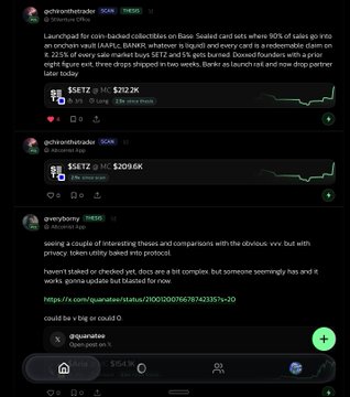 A screenshot of social media posts on the X platform, with one from 'a16z' referencing BABA, SEALSEED, etc., and another from 'every' discussing utility takedowns; visible charts show the MC ticker at $592.2K and $209.6K.