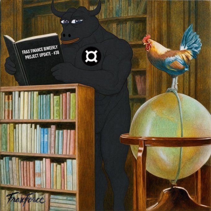 The image features a cartoon bull standing behind a bookshelf filled with various books, while reading one of them. The bull has a rooster perched on its back. In the background, there's a globe, which adds an interesting visual element to the scene. The caption for this image reads "Focus on what is in the image and how it relates to the post."