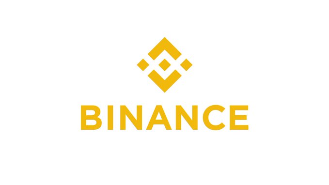 The image displays the yellow Binance logo, featuring its distinctive geometric diamond-shaped emblem above the word "BINANCE" in bold capital letters. It serves as a branding visual that pairs with the post's enthusiastic tribute to the cryptocurrency exchange and its BNB Chain ecosystem.