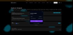 A heavily blurred, dark mobile interface screen showing indistinguishable UI elements and a prominent purple rectangular button in the center.