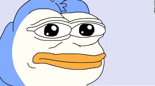 A cartoon image of a sad, worried-looking penguin with large eyes, furrowed brows, and an orange beak against a light blue background.