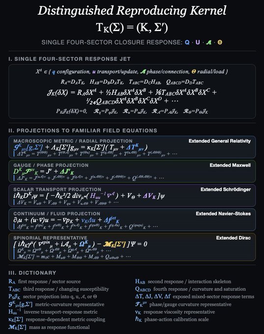 The image shows a black and white diagram of a scientific equation written in a programming language. The text in the image reads "Distinguished Reproducing Kernel" and "T(x) = E(x)". This suggests that the image is related to a scientific paper or research project, possibly discussing the reproducibility of a particular experiment or mathematical model.
