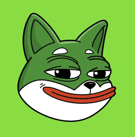 A cartoon frog face with a smug, half-lidded expression floats against a bright green background, echoing the post's reference to "Vlad" and Robinhood App—likely a play on "WAGMI" (We're All Gonna Make It) or the frog meme often used in trading communities to signal playful confidence about market gains.