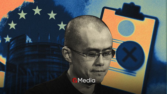 A composite news-style image featuring a man with glasses in the foreground, with a European Union flag, a building, and a clipboard showing an 'X' mark in the background, branded with 'AK Media'.