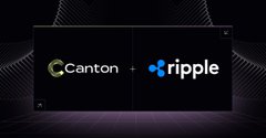Promotional graphic showing the Canton and Ripple logos side by side on a dark background, indicating a partnership or integration between the two.