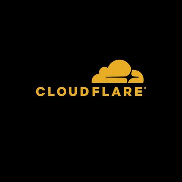 The Cloudflare logo featuring a stylized orange cloud with the word 'CLOUDFLARE' beneath it on a black background.