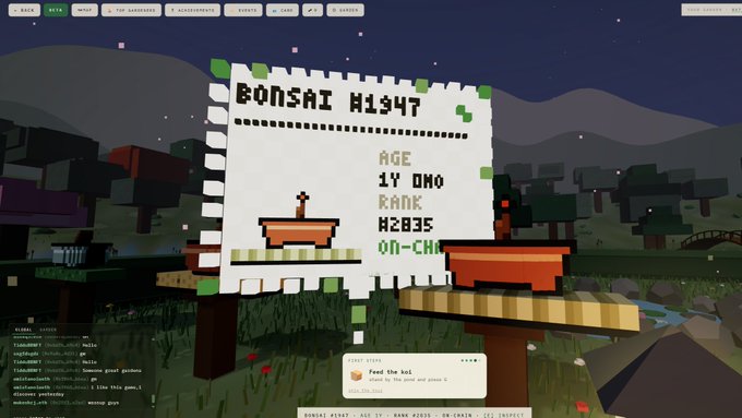 The image features a sign with text that reads "Bonsai H1347" and "Age 1 year old already!!! More tools are coming for people who love to garden", which seems to be related to gardening or plant care. The sign is located in front of a computer screen, possibly on a website or social media page dedicated to gardening tips and advice.