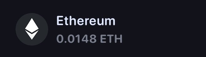 A cryptocurrency wallet display showing an Ethereum balance of 0.0148 ETH next to the ETH diamond logo, representing the amount of ETH the user just purchased to fund their upcoming NFT shopping spree.