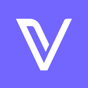 A stylized white "V" logo on a purple background representing the VeChain (VET) cryptocurrency, symbolizing the upcoming event or "happening" teased in the accompanying message.