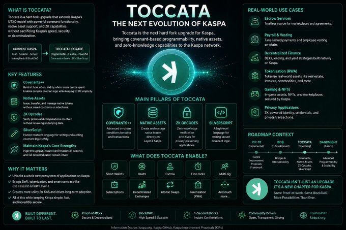 The image displays a detailed infographic about the next evolution of KASPA, a popular cryptocurrency platform. The infographic provides information about the main features and functionalities of this new cryptocurrency as well as its implications for users. At the bottom of the post, there's text that explains the content of the image, which is an important aspect of delivering accurate and relevant information to the audience.