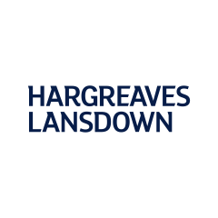 The image displays the Hargreaves Lansdown logo in dark blue text on a white background. The accompanying post announces that Hargreaves Lansdown, the UK's largest retail investment platform, has begun offering nine Bitcoin and Ethereum ETNs despite previously warning against crypto investments.
