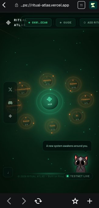 The image shows a phone screen displaying an app called "gRitual" with a green background. The app has a rating of 4.5 stars out of 5, indicating that it is highly rated by users. The app's description suggests that it is designed for testing networks and games, as indicated by the text in the post. The post also mentions that the app was made by @cryptowoodd, which implies that the creator has a strong background in game development or testing.