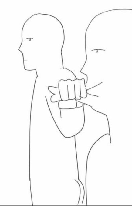 A simple line drawing shows a fist emerging from one person's body to punch another person in the face, symbolizing a violent interruption. The meme humorously visualizes the "Stop right there bro" moment, depicting the harsh rejection of a crypto coin shilling attempt.