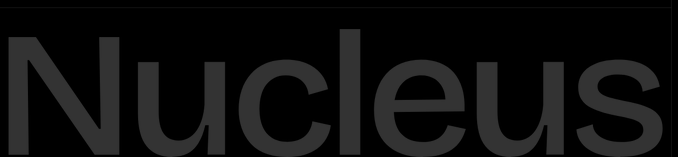 The word 'Nucleus' displayed in large gray text on a black background.