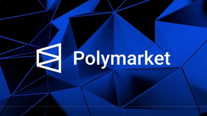 The image displays the Polymarket logo, featuring a white geometric icon beside the brand name in white text, set against a dark blue faceted background. The visual directly relates to the news, as it represents the prediction market platform that Czech authorities have moved to restrict through internet service providers.