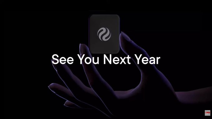 Dark graphic with the Injective logo in a hand, with text 'See You Next Year' on a black background.