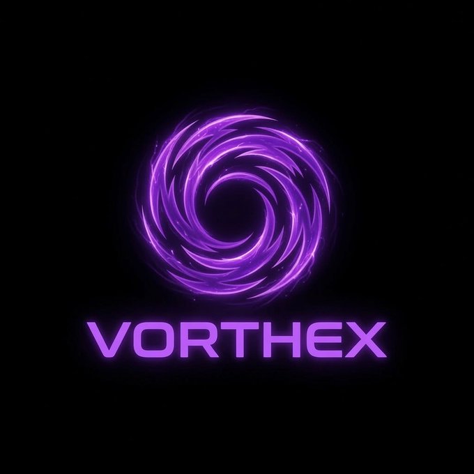 A digital logo for 'VORTHEX' featuring glowing purple swirling vortex imagery and stylized purple text on a black background.