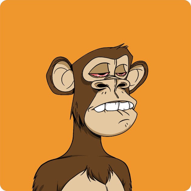 The image features an anthropomorphized monkey with a sad, glum expression on its face, appearing bored or unhappy. It has brown fur and eyes and appears to be smiling slightly at something outside of the frame. The image includes text that reads "Ape #3866 Bought for 12.99 ETH 0xec31afa1d 0xdd8d...48c8 etherscan.io/tx/0xec31afa1d ... Return to Monke: opensea.io/collection/bor  ...", which is likely an advertisement or description related to the monkey's purchase or appearance in some context. The monkey's expression and facial features may suggest that it is feeling discontent or dissatisfaction at the time of the photo, possibly due to a change in its environment or circumstances beyond what is visible in the image itself.