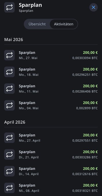 The image shows a screenshot of a Bitcoin savings app that tracks and updates user information, including transactions over time, balances and interest earned, and various other data about individual coin accounts. The main focus is on the progress made by a user's Bitcoin savings plan, which involves setting up a consistent Bitcoin savings strategy each week without fail and without relying on specific times or methods for executing transfers.