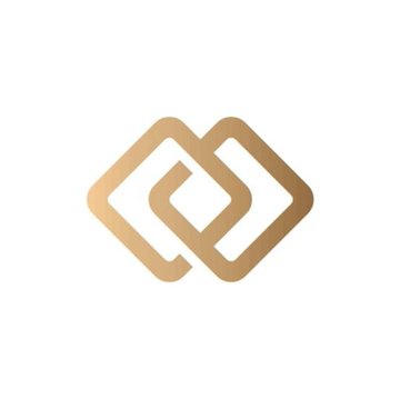 The image displays a gold and beige stylized logo featuring two overlapping diamond or square shapes, likely representing a corporate or cryptocurrency-related brand emblem. It relates to the post as a visual identifier for Empery Digital, accompanying news of the company's significant Bitcoin sale to fund AI infrastructure development.