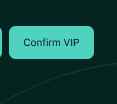A teal "Confirm VIP" button appears on a dark background, suggesting a prompt to verify VIP membership or status within the Hyperliquid platform, aligning with the post's excitement about receiving rewards and gifts.