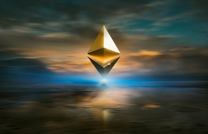A glowing Ethereum logo floats above a reflective seascape at sunset, symbolizing the network's evolving privacy and DeFi upgrades. The image visually anchors the post about 66 Ethereum Improvement Proposals aimed at enhancing transaction efficiency and security.