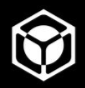 A gray geometric logo consisting of a hexagon containing a circle with a stylized 'T' or three-pronged shape in the center, set against a black background.