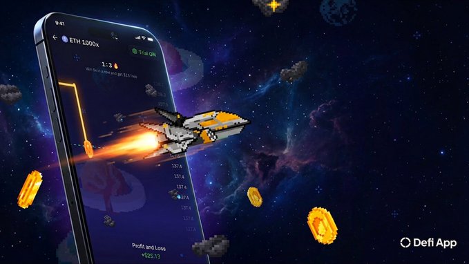The image features a smartphone with an app icon, which appears to be a game or a mobile application related to space exploration. The phone screen displays a rocket ship flying through space, surrounded by stars and planets. The background of the image is dark blue, creating a sense of depth and emphasizing the vastness of outer space. The text "Welcome HOME" is visible in the bottom right corner of the image.