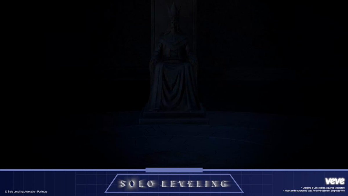 The image features a banner for a video game, with the title "VeVe" displayed at the top of the screen. The banner also includes text that reads "Solo Leveling", indicating that this is an advertisement for a solo-leveling game. The background of the image is dark and out of focus, which helps draw attention to the game's title and description.