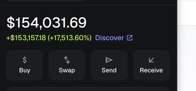 The image is a screenshot of an app that shows a cryptocurrency exchange interface with five buttons related to trading or receiving coins. The top left button has an unusual green color, indicating a specific function or action within the app. One of these actions might be sending coins or receiving them. A screen shot shows the current amount on the account as $13,034.69 and the time as 3:28 PM. There is also a message below the screen shot instructing users to share their hidden gems in the vip list before tokens get listed on exchanges. The primary focus of the image is to emphasize these trading aspects and highlight that the app offers this type of service for Bitcoin Chain coins like $LAB and similar manipulated tokens with high reward potential.