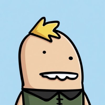The image features a cartoon character with a big smile, wearing a green shirt and a black collar. The character has a yellow crown on their head and appears to be standing against a blue background. There are also some text elements in the image that read "Good Evening Guys. GIVEAWAY ALERT We're celebrating the arrival of @Thumbsoneth on Ethereum and their upcoming 4,400 collection. Prize Pool • 10 FCFS Spots How to Enter". The character's position against a blue background makes them stand out prominently in the image.