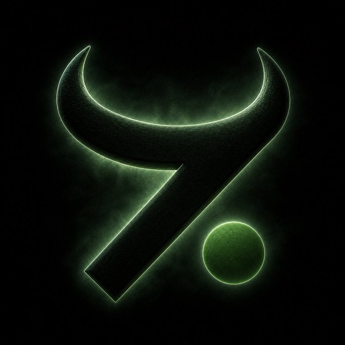 The image features a stylized logo resembling the Solana emblem, glowing in dark green with a misty aura. Set against a black background, it visually reinforces the post's bullish sentiment toward $SOL.