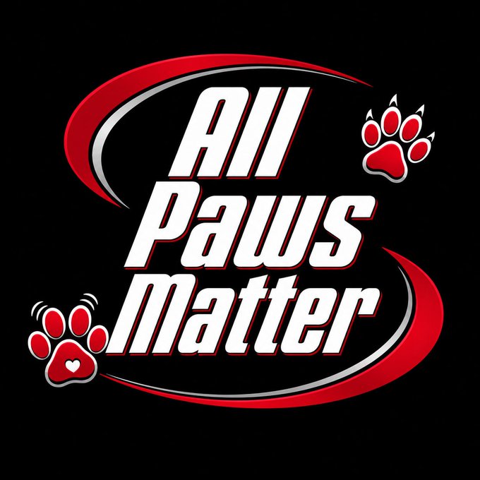 The image features a logo for a company named "All Paws Matter" that promotes compassion towards animals, specifically dogs. The logo consists of two red paw prints with the words "all paws matter" written above them. Below this, there is a smaller red circle containing the word "solana". This design choice emphasizes the importance of treating all animals with respect and care, as well as the significance of supporting causes like animal welfare.