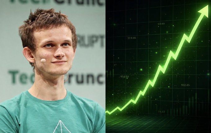 A man with short hair wearing a green shirt appears on the left side next to a green upward-trending arrow chart on the right.