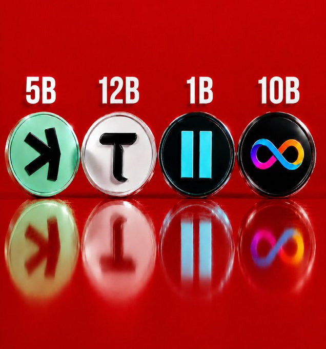 Four circular icons display AI model symbols with their parameter sizes labeled above: 5B, 12B, 1B, and 10B against a red reflective background.