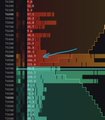 This image appears to be a trading chart showing a dense cluster of red sell orders on the order book forming a visible "wall" at a price level, with green buy orders stacked below—visually capturing the moment just before the $75,000 sell wall is broken as described in the post.