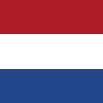 The image shows the flag of the Netherlands, featuring horizontal stripes of red, white, and blue, which represents the country whose gambling regulator has banned Polymarket and is now facing legal challenge in response.