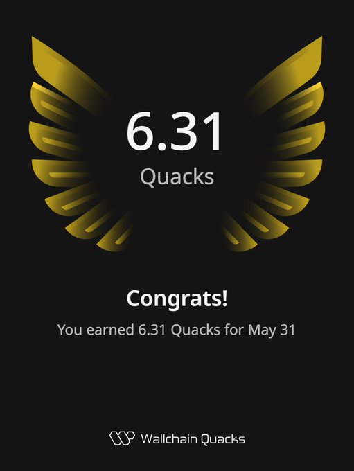 The image shows a poster with an award for Quacks, which is a type of bird. The poster has a gold background and yellow wings that make it stand out. The text on the poster congratulates the user on their achievement and mentions that they have earned 6.31 Quacks in a single day. This achievement could be related to a gaming or streaming platform where users are rewarded for reaching certain milestones, such as accumulating a specific number of Quacks within a given time frame. The post emphasizes the importance of focusing on building trust with the audience by consistently delivering high-quality content and engaging with followers.