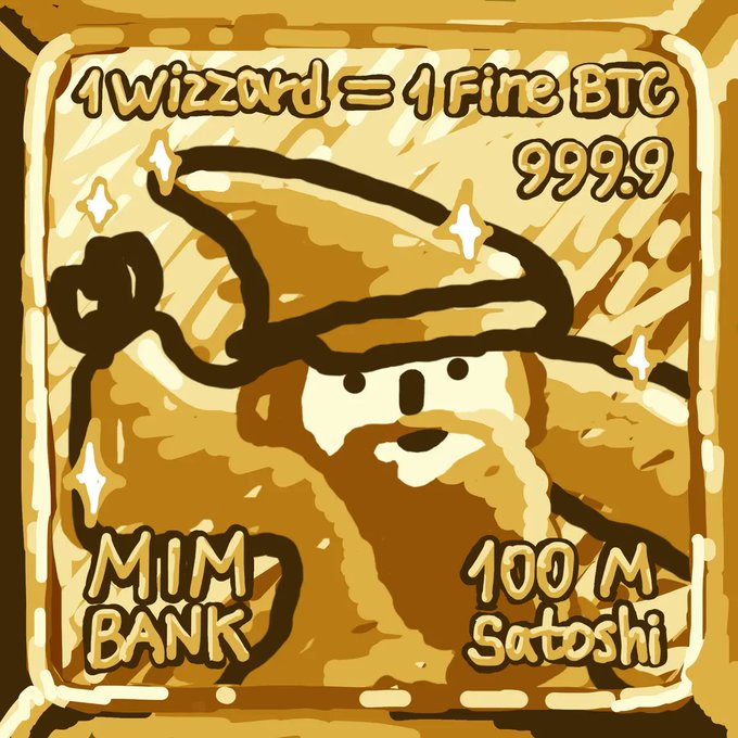 The image depicts a cartoon character wearing a hat with a lion's face and holding two stacks of money. The text reads "10,000 Bitcoin Wizards. One per day. Until reaching $1,000,000. Wizard #156 curated by @mavensbot". This is an illustration designed to promote the idea of virtual currency, specifically bitcoin. The cartoon character with a lion's face represents a whimsical and creative approach towards the concept of virtual money or digital currency, aiming to engage viewers in an imaginative way.