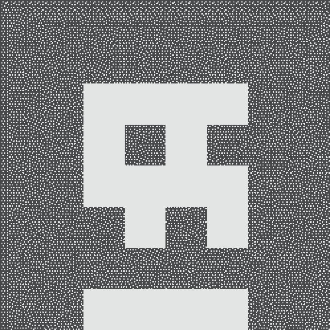 A pixelated/dotted style QR code rendered in black and white.