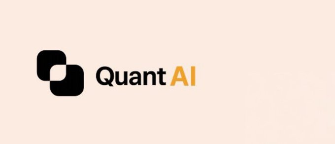 A logo for 'Quant AI' featuring a stylized black interlocking square icon next to the company name on a cream-colored background.